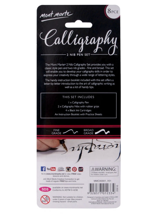 Mont Marte Calligraphy Set, 32 Piece. Includes Calligraphy  Pens, Calligraphy Nibs, Ink Cartridges, Introduction Booklet and Exercise  Booklet, Packaging May Vary : Arts, Crafts & Sewing