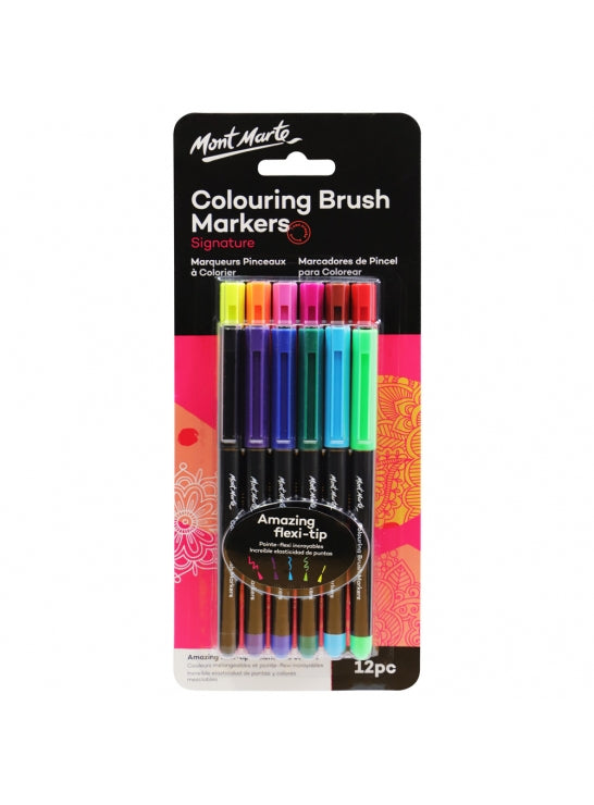 Adult Coloring Brush Marker 12 Pieces-MPN0104