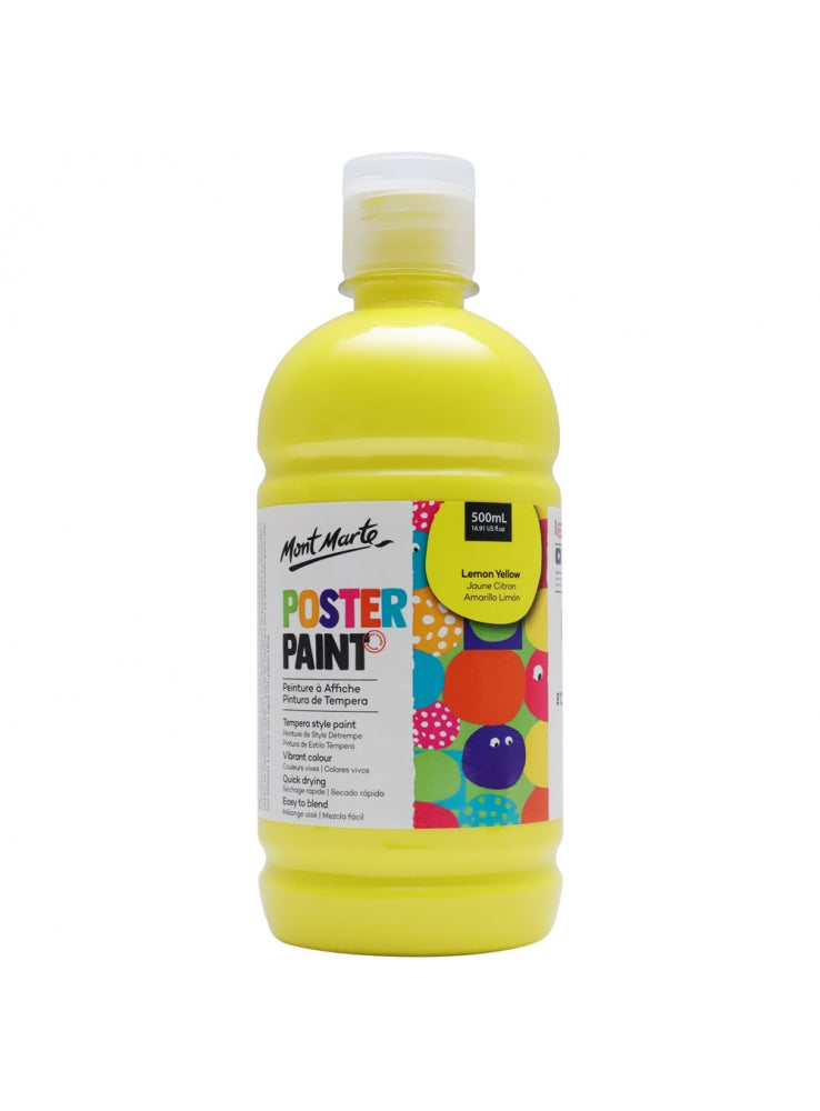 Mont Marte-Poster Paint 500ml Lemon Yellow-MPST0002