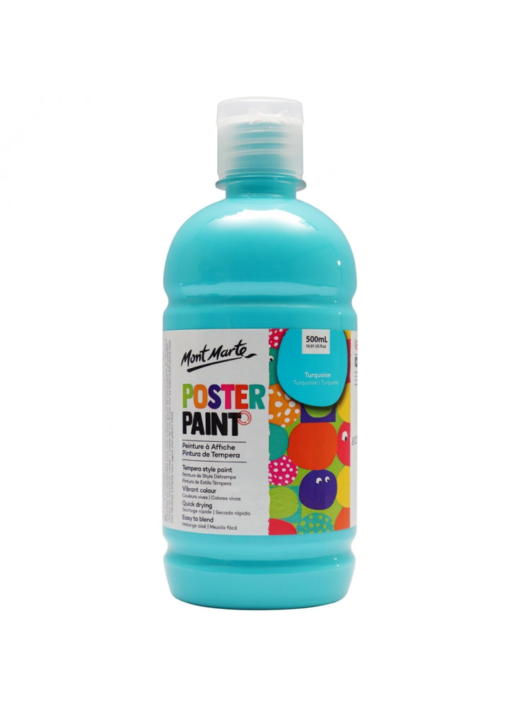 Mont Marte-Poster Paint 500ml Turquoise-MPST0016