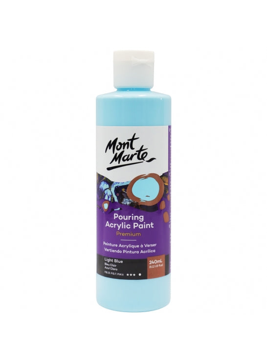 Mont Marte-Pouring Acrylic Paint 240ml Light Blue-PMPP0015