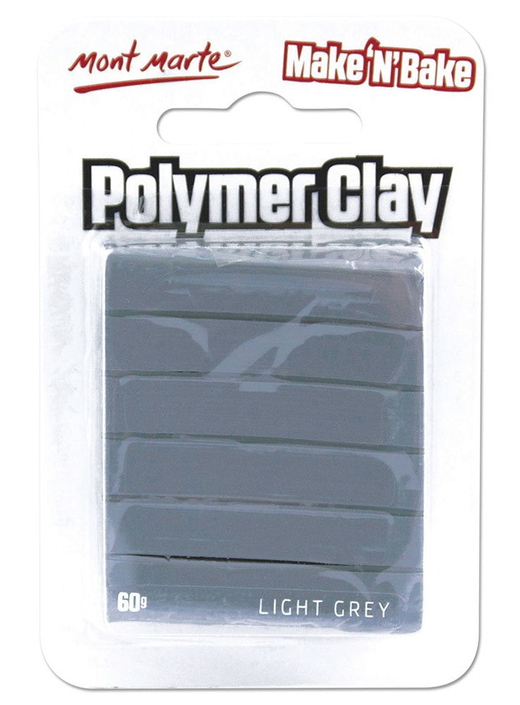 Mont Marte-Polymer Clay Make N Bake 60g Mid Grey-MMSP6003