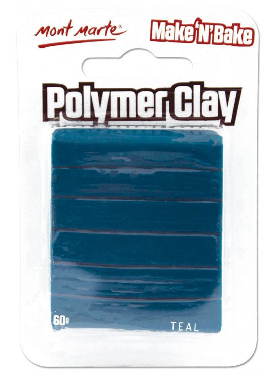 Mont Marte-Polymer Clay Make N Bake 60g Teal-MMSP6025