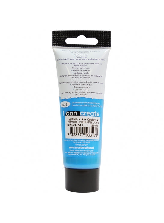 Mont Marte-Acrylic Color 75ml Cerulian Blue-MSCH7517