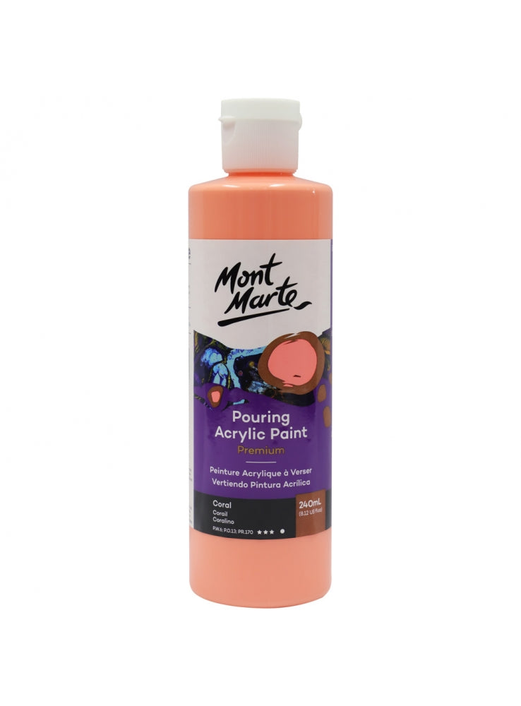 Mont Marte-Pouring Acrylic Paint 240ml Coral-PMPP0003