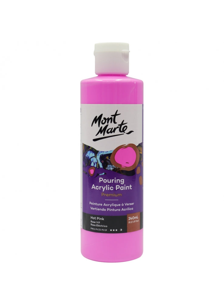 Mont Marte-Pouring Acrylic Paint 240ml Hot Pink-PMPP0007