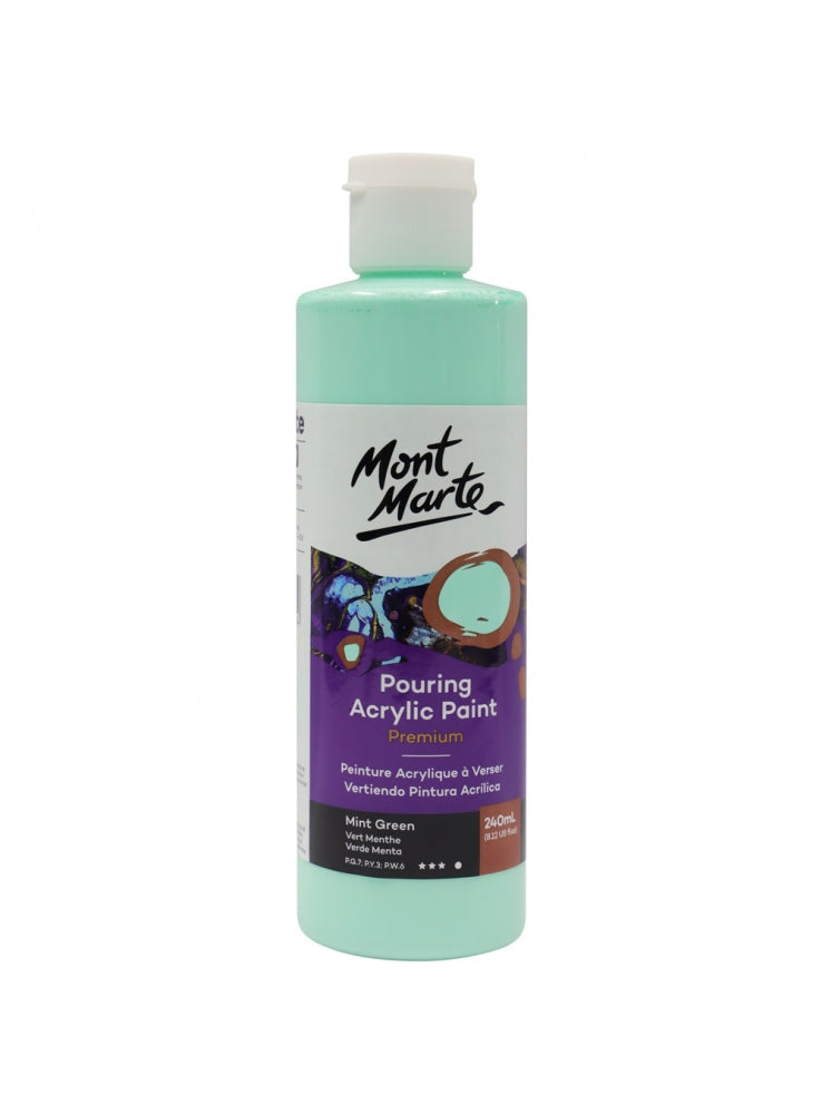 Mont Marte-Pouring Acrylic Paint 240ml Mint Green-PMPP0013