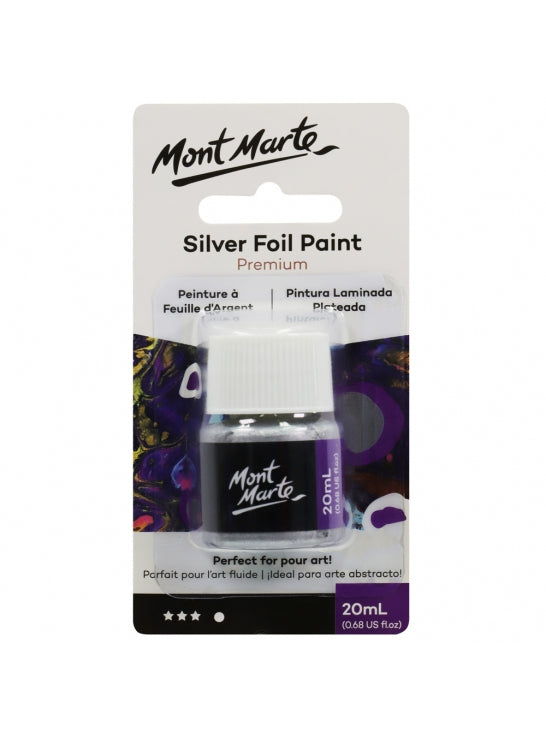 Mont Marte-Silver Foil Paint 20ml-PMPP2001