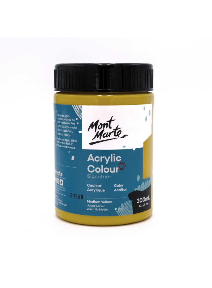 Mont Marte-Acrylic Color 300ml Medium Yellow-MSCH3004