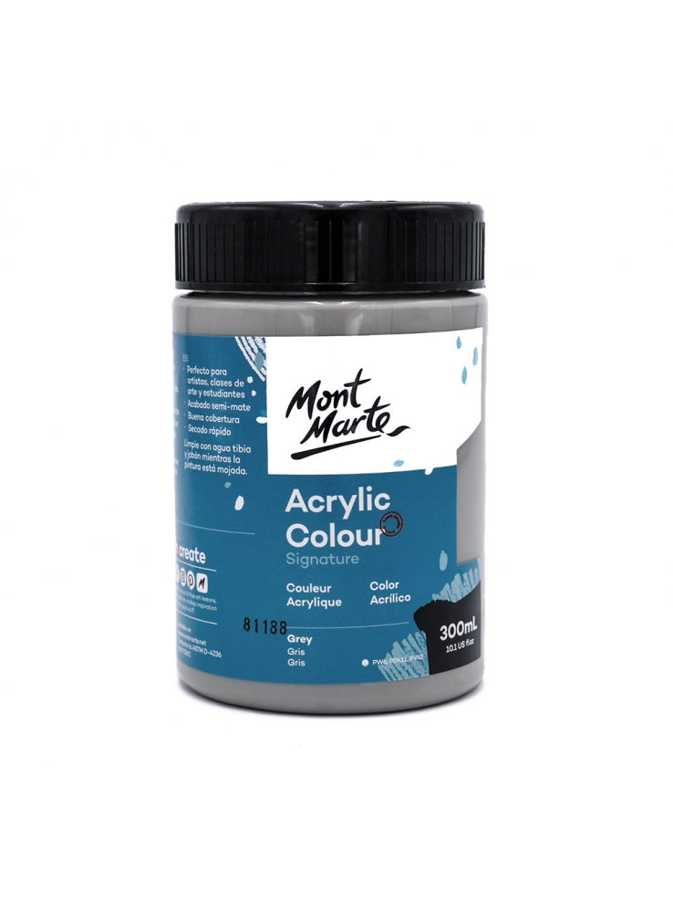 Mont Marte-Acrylic Color 300ml Grey-MSCH3030