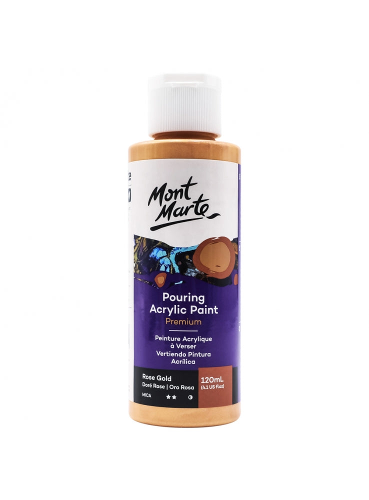 Mont Marte-Pouring Acrylic Paint 120ml Rose Gold-PMPP1203