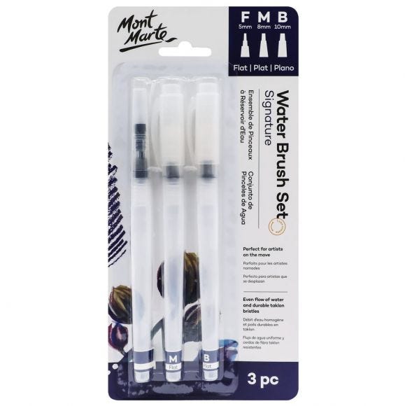 Mont Marte-Brush Pen Flat 3 Pieces Set-BMHS0045