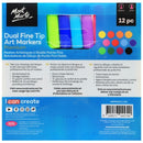 Mont Marte-Art Marker Dual Fine 12 Pieces Alchohol Ink-MMPM0040