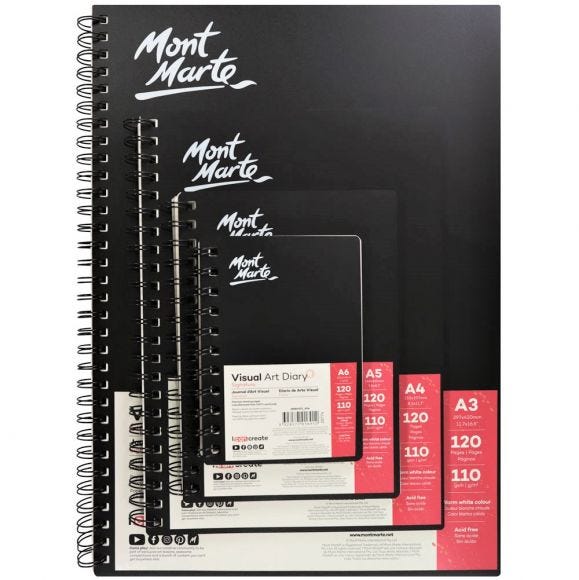 Mont Marte-Spiral Visual Art Diary A3 120 pages 110gsm-MSB0002