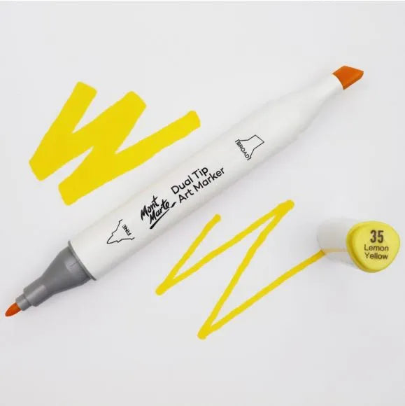 Dual Tip Art Marker Premium - Lemon Yellow 35 - MGRD0003