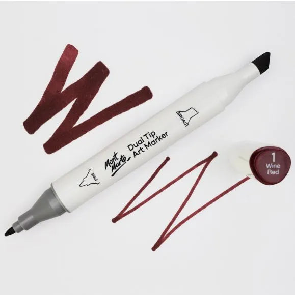 Dual Tip Art Marker Premium - Wine Red 1 - MGRD0014