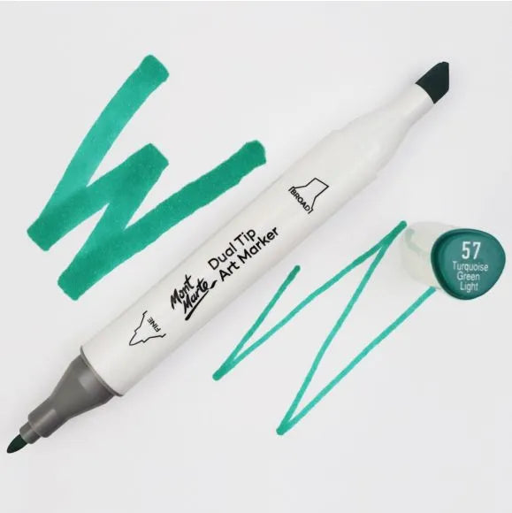 Dual Tip Art Marker Premium - Turquoise Green Light 57 - MGRD0034