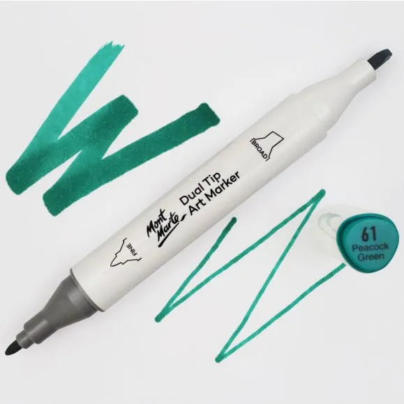 Dual Tip Art Marker Premium - Peacock Green 61 - MGRD0035