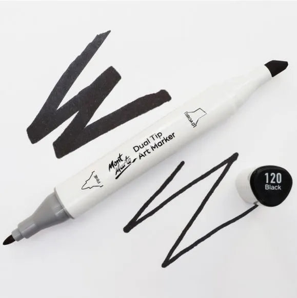 Dual Tip Art Marker Premium - Black 120 - MGRD0060