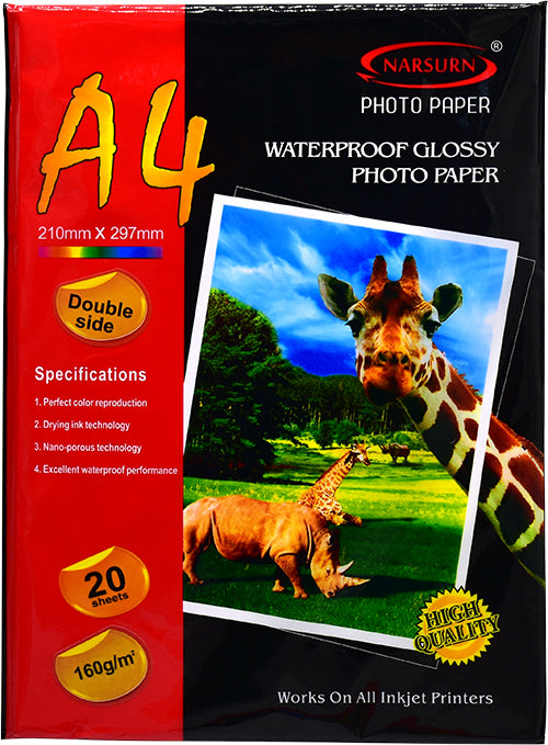 PHOTO GLOSSY PAPER A4 2 SIDE 160G 20 SHEET