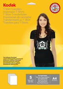 KODAK Dark T-shirt Transfers A4 size 5 sheets - (MX-5740-022)