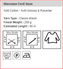 774/3MM  COTTON POL /CORD 250G