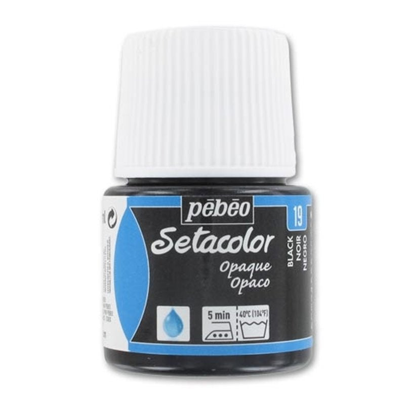 Pebeo-Seta (Fabric Color) Opaque 45ml Black-295019