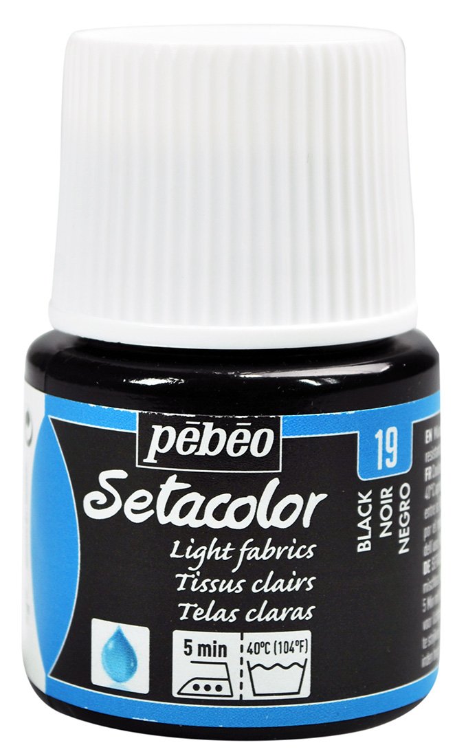 Pebeo-Seta (Fabric Color) Transparent 45ml Black-329019