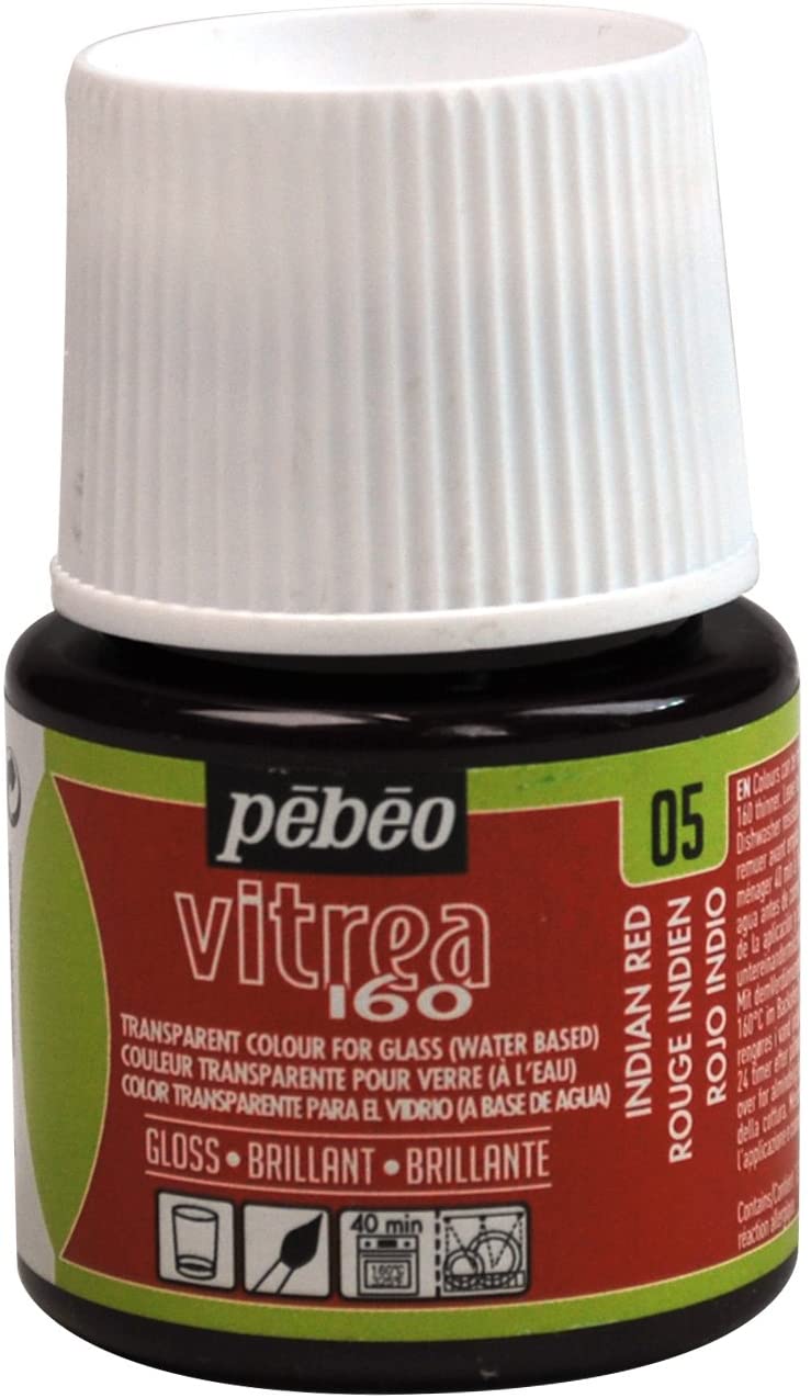 Pebeo Vitrea 160 Glass Paint Glossy 45ml Indian Red-111005