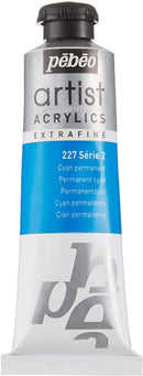 Pebeo-Extra Fine Professional Artist Acrylic 37ml-Permanent Cyan-907227
