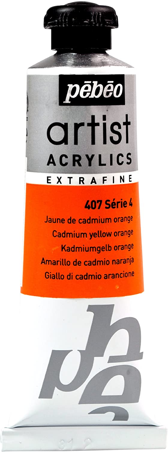 Pebeo-Extra Fine Professional Artist Acrylic 37ml-Cadmium Yellow Orange-909407