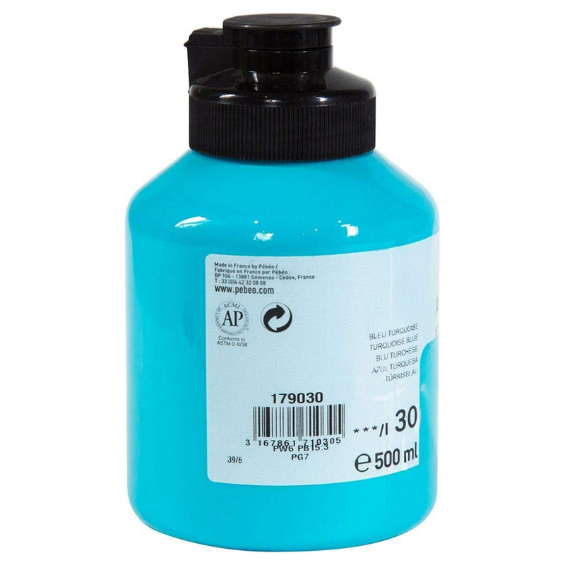 Pebeo-Acrylic Color Studio 500ml Turquoise Blue-171030