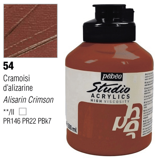 Pebeo-Acrylic Color Studio 500ml Alizaran Crimson-171054