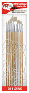 Pebeo Brush White Bristle 8 Pieces Set-950150