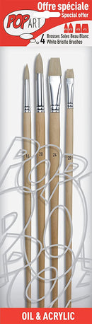 Brush White Bristle 4 Pieces Set-950850