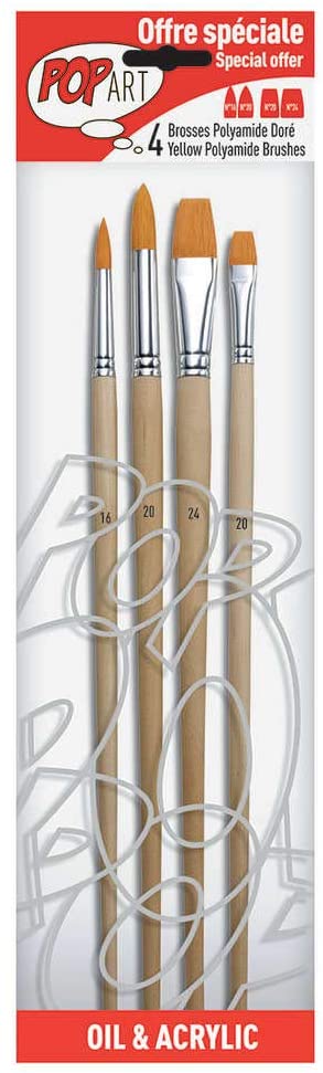 Pebeo Brush White Bristle 4 Pieces Set-950950