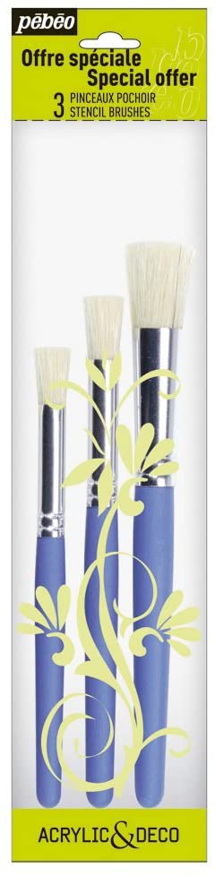 Pebeo Stencil Brushes 3 Pieces Set-951190