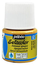 Pebeo-Seta (Fabric Color) Opaque 45ml Shimmer Gold-295062