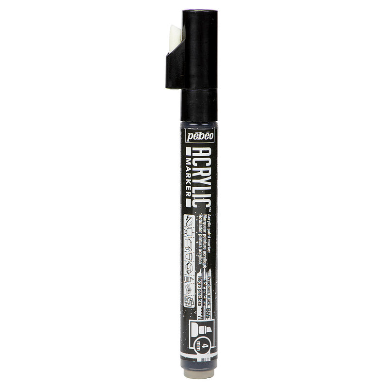 Pebeo Acrylic Marker 4mm Chisel tip Precious Black-201655