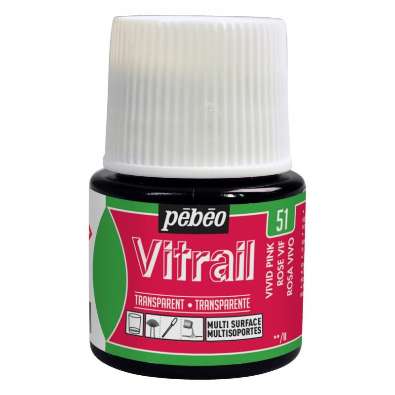 Pebeo-Vitrail Glass paint 45ml-Vivid Pink-050051