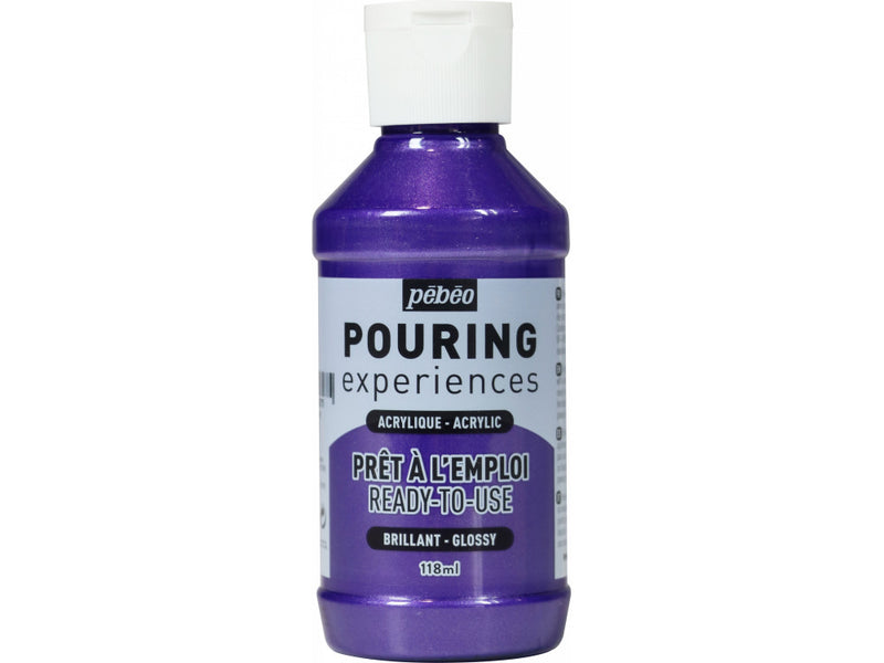 Pebeo-Pouring Acrylic Paint 118ml-Metalic Purple-524627