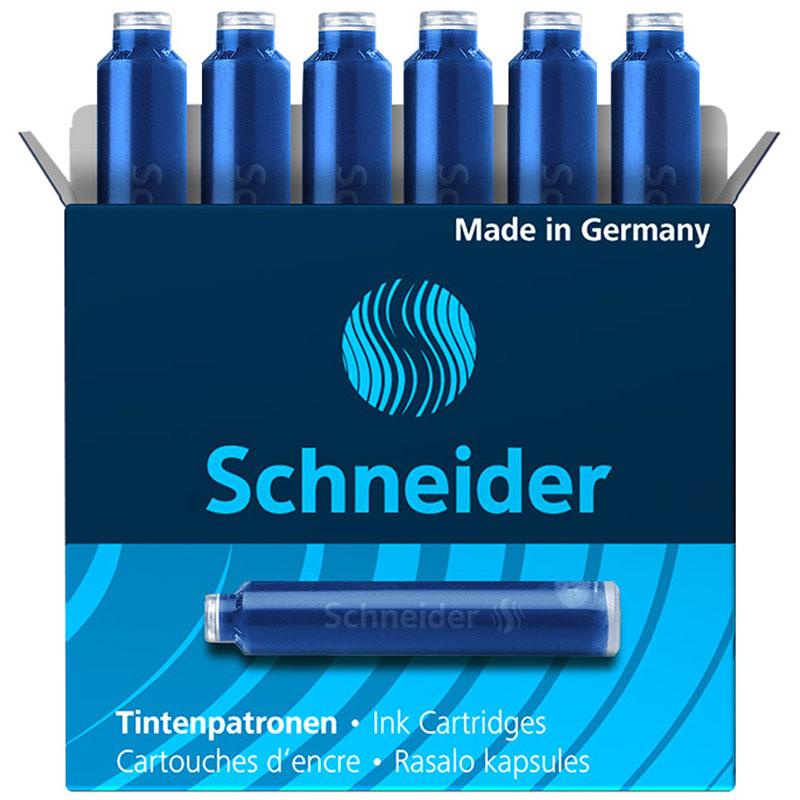 Schneider Ink Cartridge Erasable 6 Pcs Box Blue