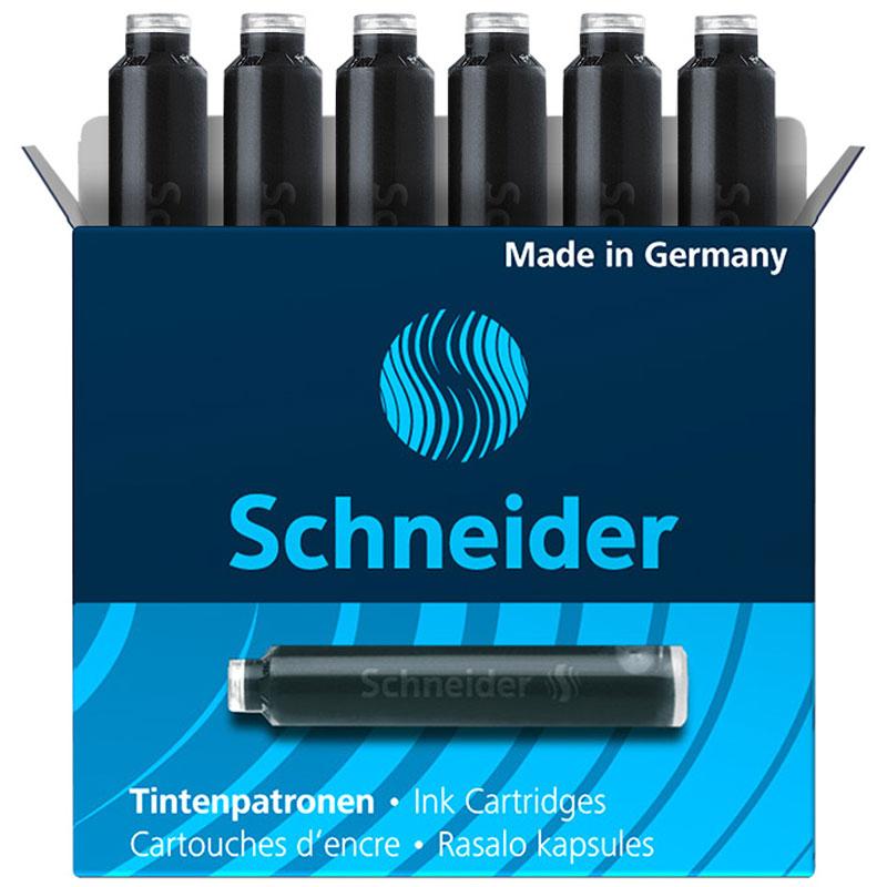 Schneider Ink Cartridge Erasable 6 Pcs Box Black