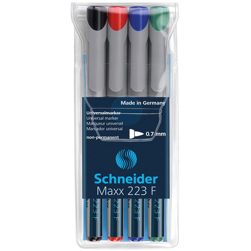 Schneider Universal Non-Permanent marker 223 Fine-4 Color Set-112394