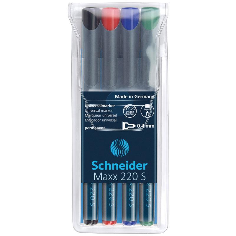 Schneider Universal Permanent Marker 220 Super Fine-4 Color Set-112494