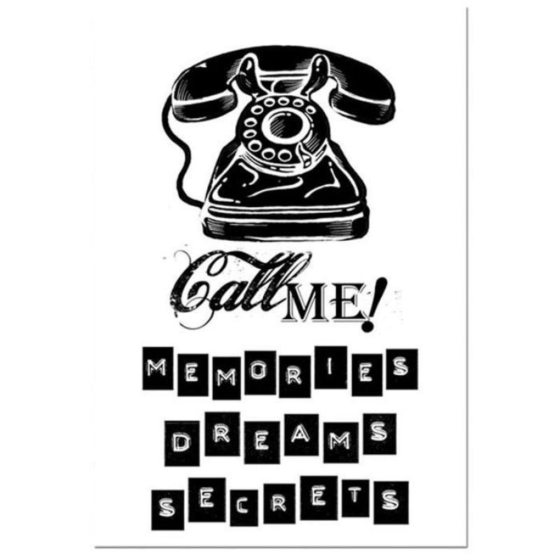 Rubber Stamp 7X11Cm Telephone