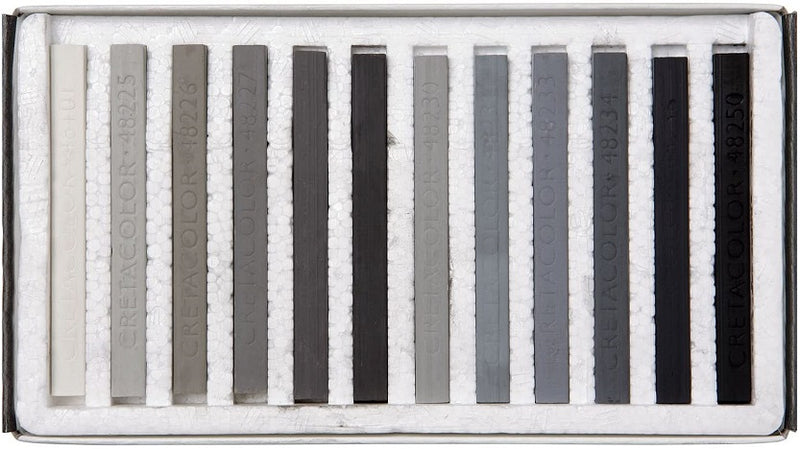 Cretacolor-Grey Hard Pastel 12pcs-485 12