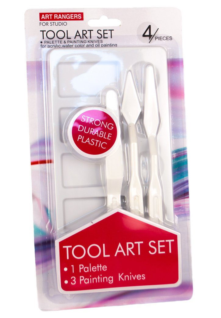 Coloring Pallete 1 Piece + Knifes 3 Pieces Set-EPKP01B-1