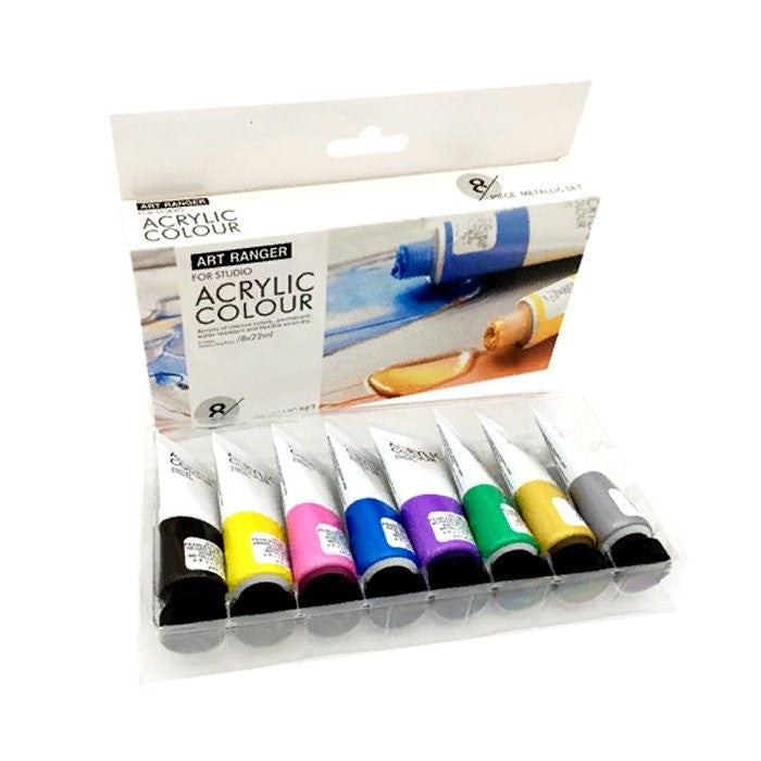 Acrylic Color 22ml x 8 Color Metalic-FEA0822T-M