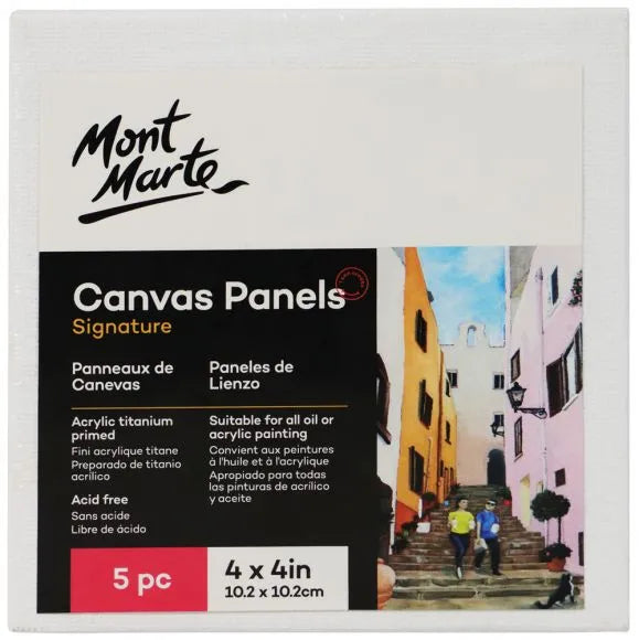 Canvas Board 10.2x10.2cm 5pieces-CMPL1010